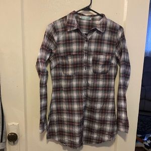 Button down plaid shirt.